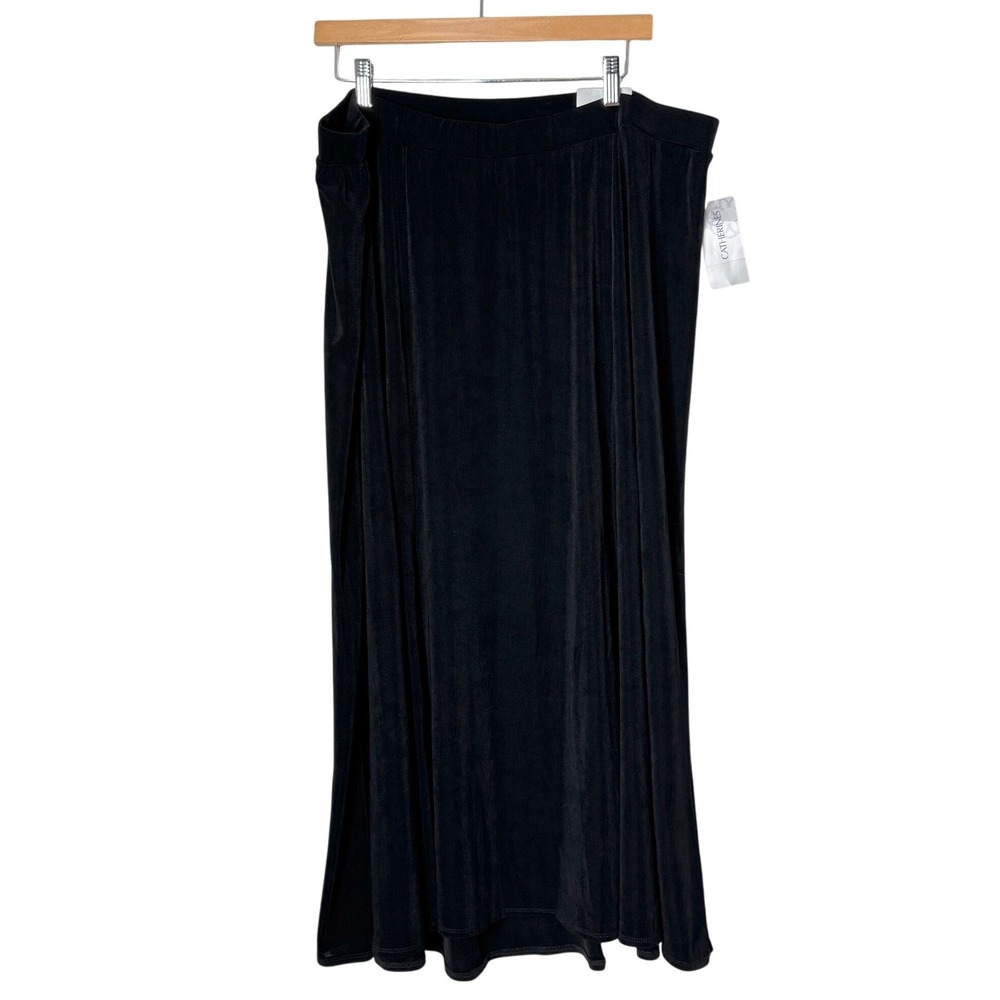 Catherines Black Slinky Maxi Skirt Womens Plus Size 2X NEW Minimalist